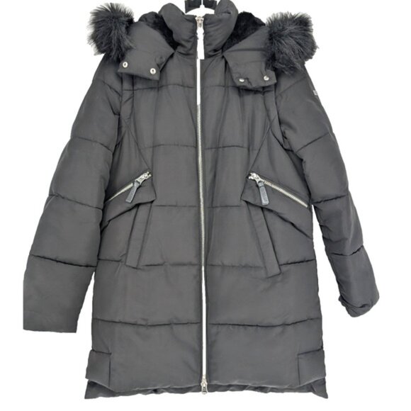 Derek Lam 10 Crosby Womens Black Convertible Puffer Parka To Vest Coat Hood Med - Picture 3 of 13